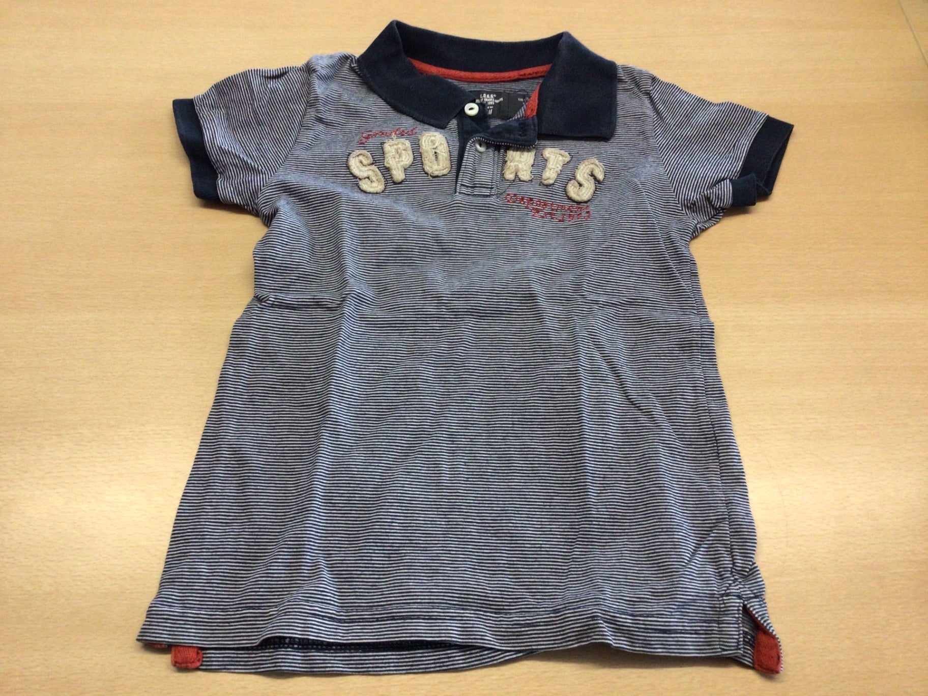Polo-Shirt 110/116 Marineblau und Weiß