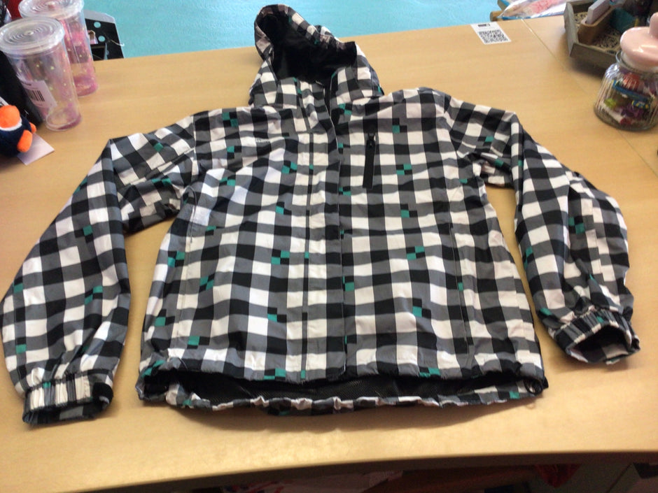 Regenjacke 164 Mehrfarben, hauptsächlich Schwarz, Weiß und Grün