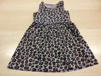 Kleid 110/116 Beige mit schwarzem Leopardenmuster