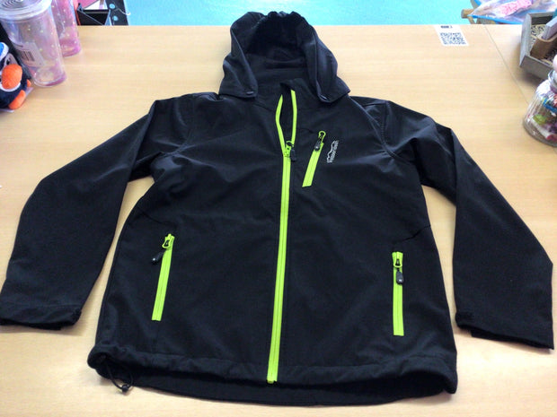 Softshelljacke Schwarz mit neongrünen Reißverschlüssen