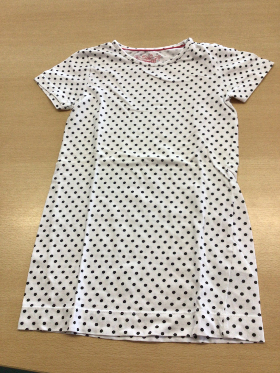 T-Shirt 122/128 Weiß mit schwarzen Punkten
