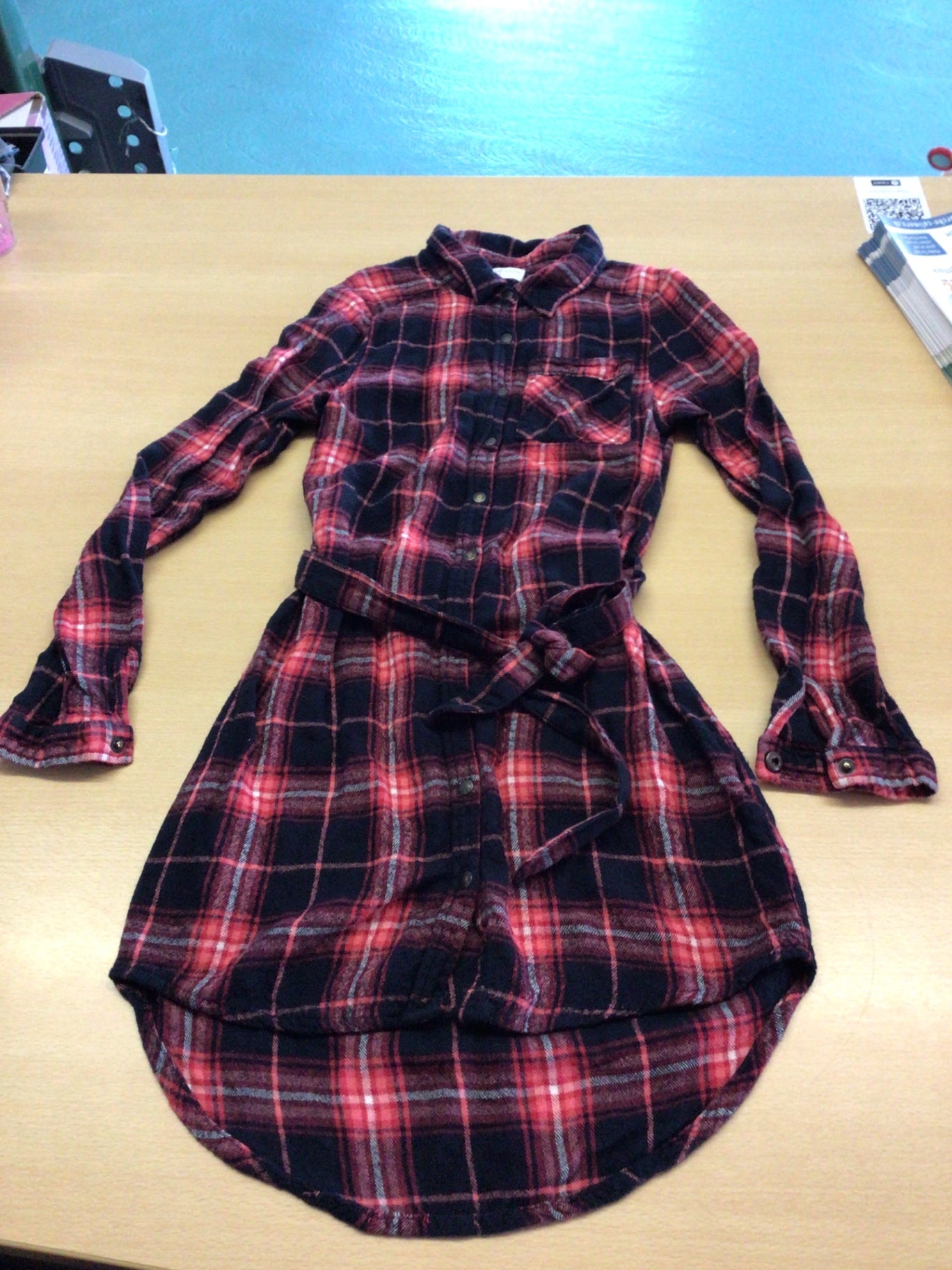 Blusenkleid 134/140 Rot und Schwarz
