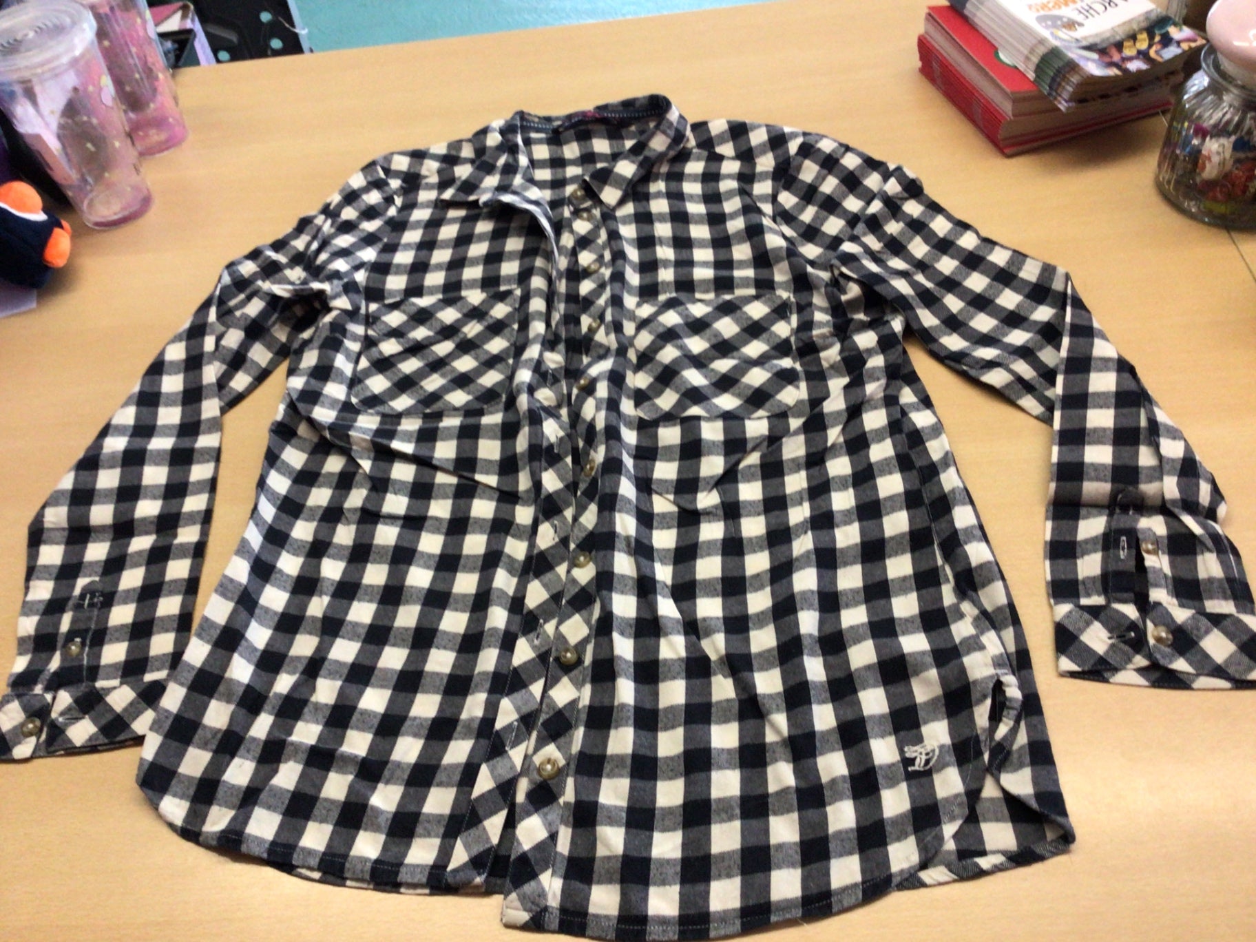 Tom Tailer Bluse M Blau und Weiß