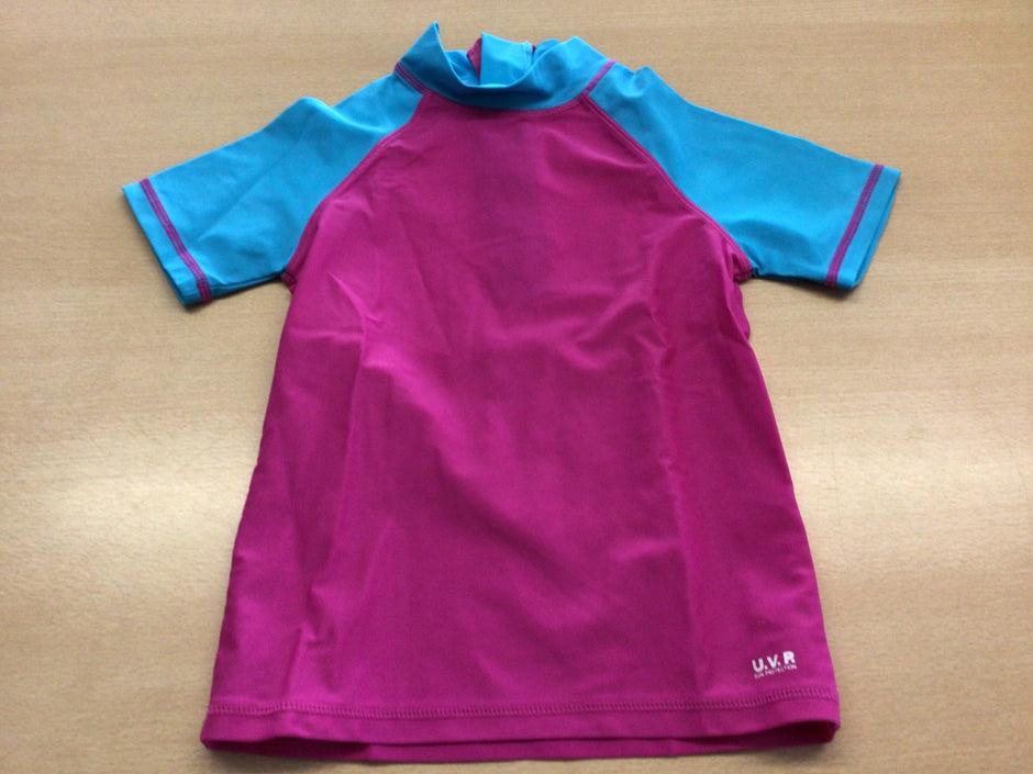 Badeshirt 110/116 Bunt (Blau und Magenta)