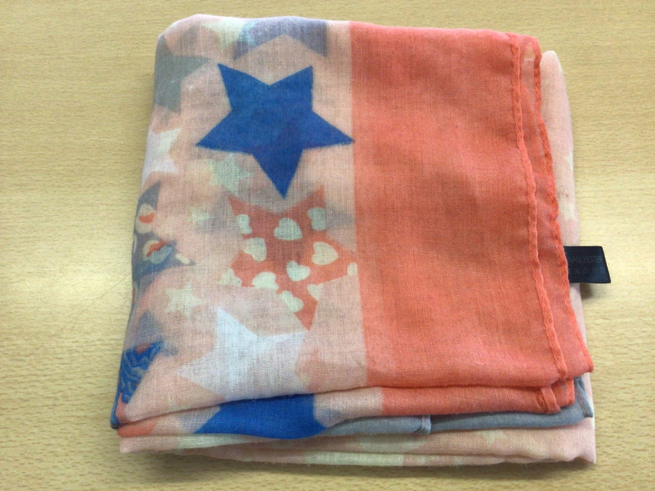 Schal Mehrfarbig (Blau, Rot, Weiß, Grün)