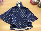 Regenponcho 98/104 Blau mit weißen Punkten