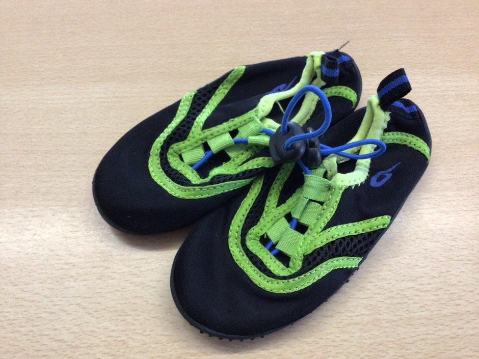Badeschuhe 24/25 Schwarz, Limone, Blau