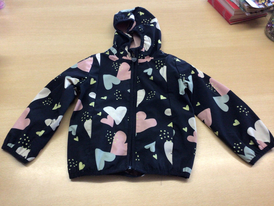 S.Oliver Softshelljacke 92 Dunkelblau mit Pastellfarbenen Herzen und Punkten