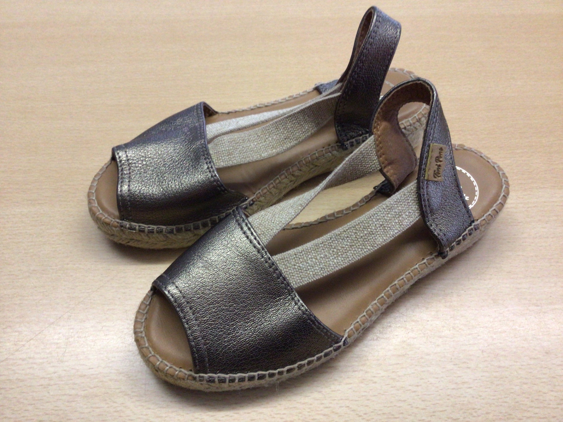 Sandalen 37 Silber, Beige, Braun