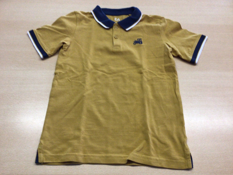 Poloshirt 134 Senfgelb und Dunkelblau