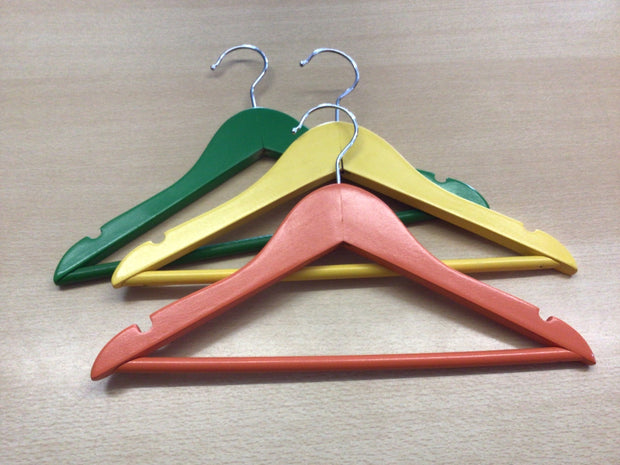  3er Set Kleiderbügel Mehrfarbig (Grün, Gelb, Orange)