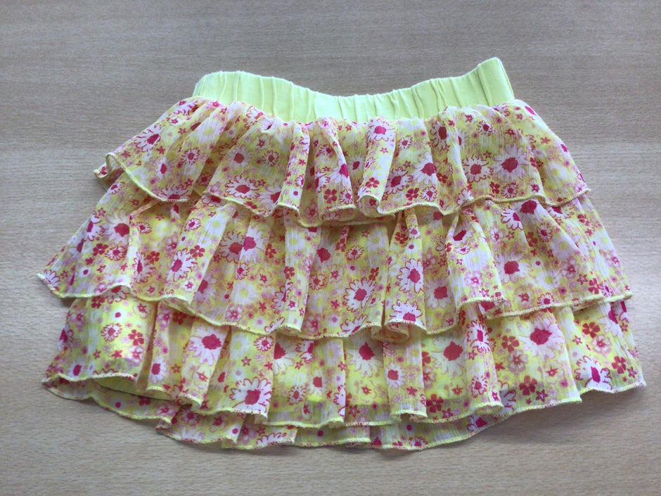 Jupe 122 Gelb, Pink, Weiß