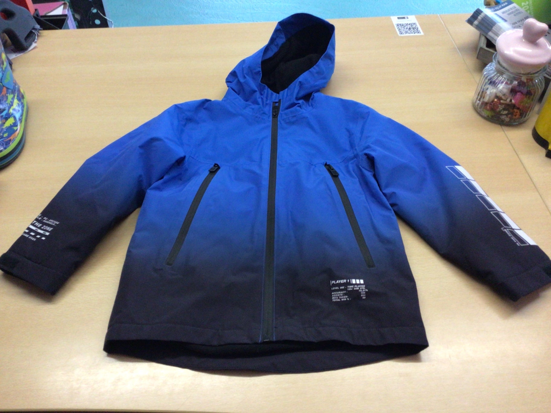  Regenjacke 116 Blau und Schwarz