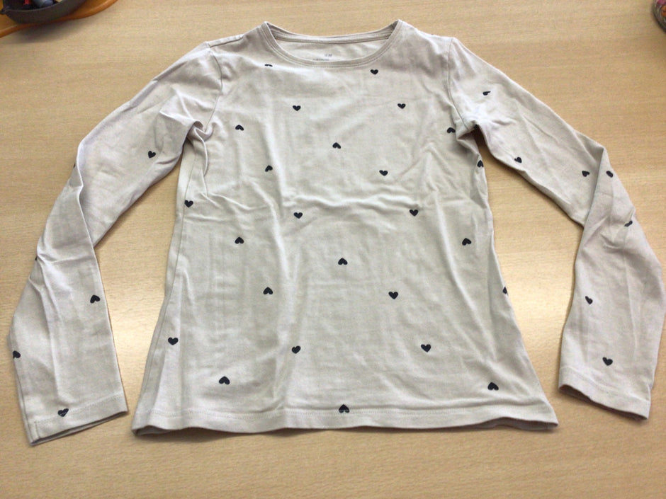 Langarmshirt 134/140 Beige