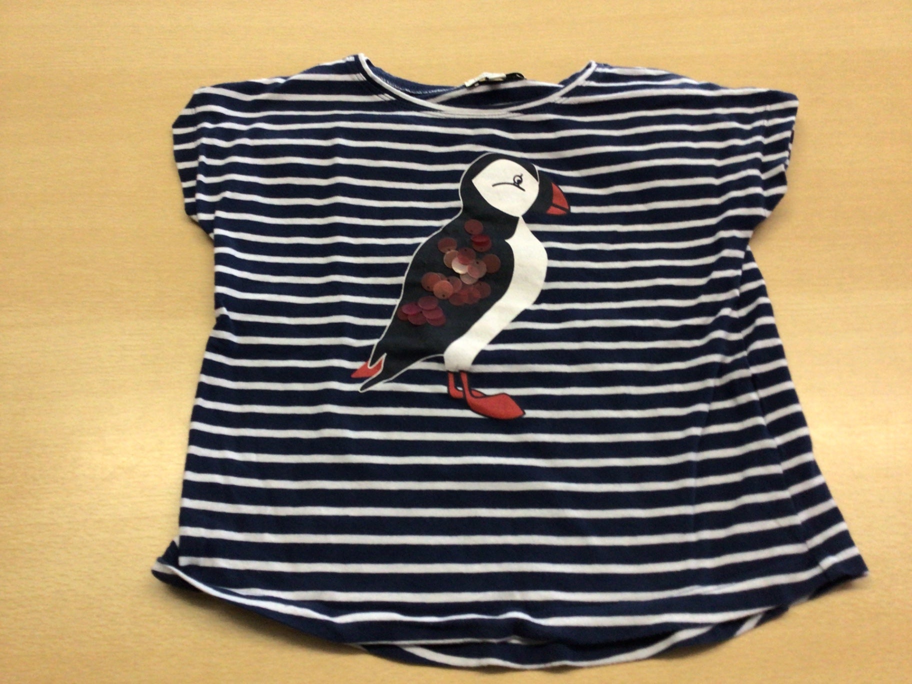 T-Shirt 116/122 Blau und Weiß