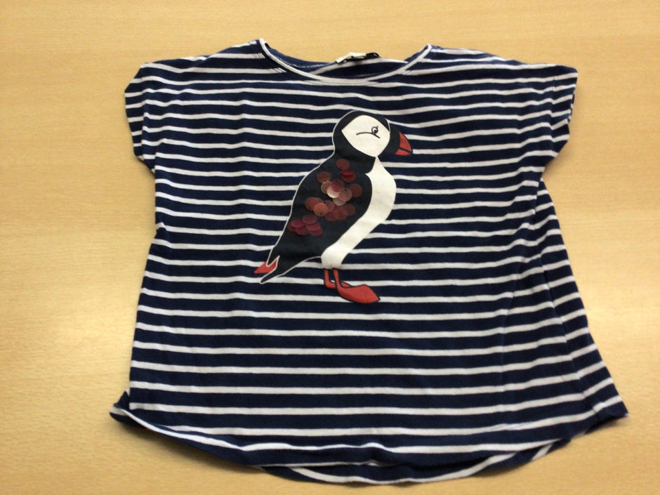 T-Shirt 116/122 Blau und Weiß
