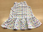 Kleid 68 Weiß mit bunten Punkten