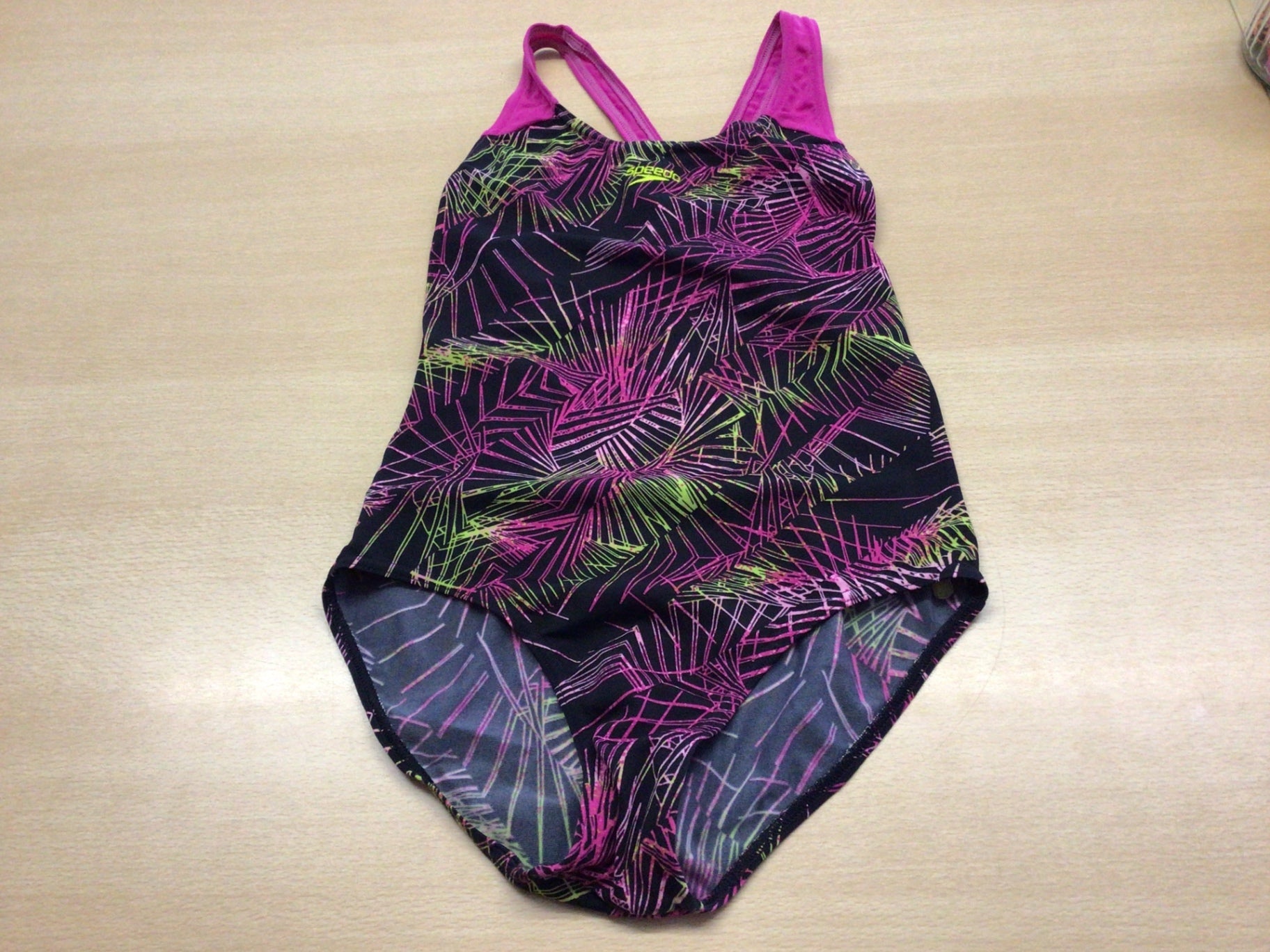 Speedo Badeanzug 152 Schwarz, Pink, Grün