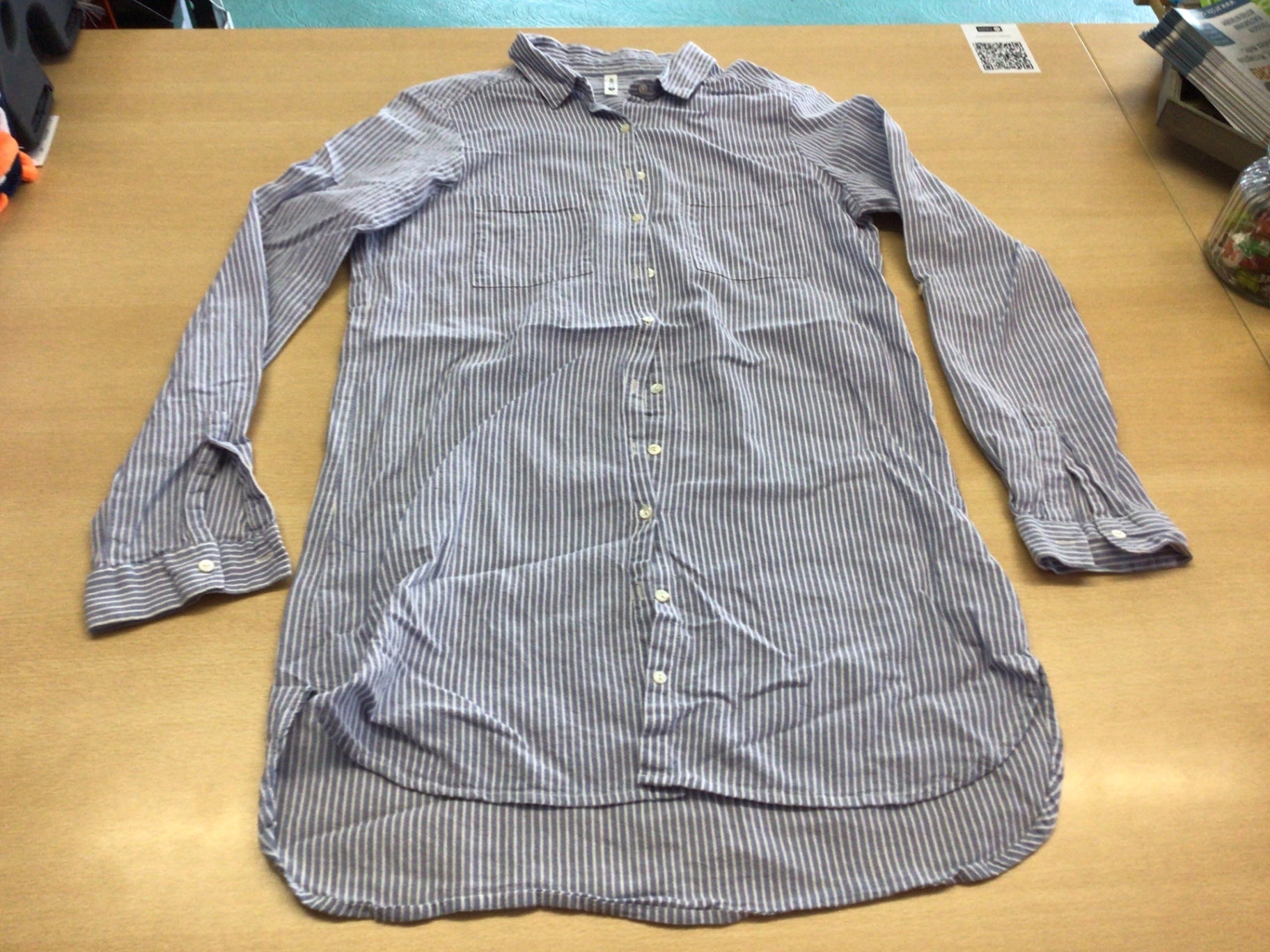  Bluse S Blau-Weiß gestreift