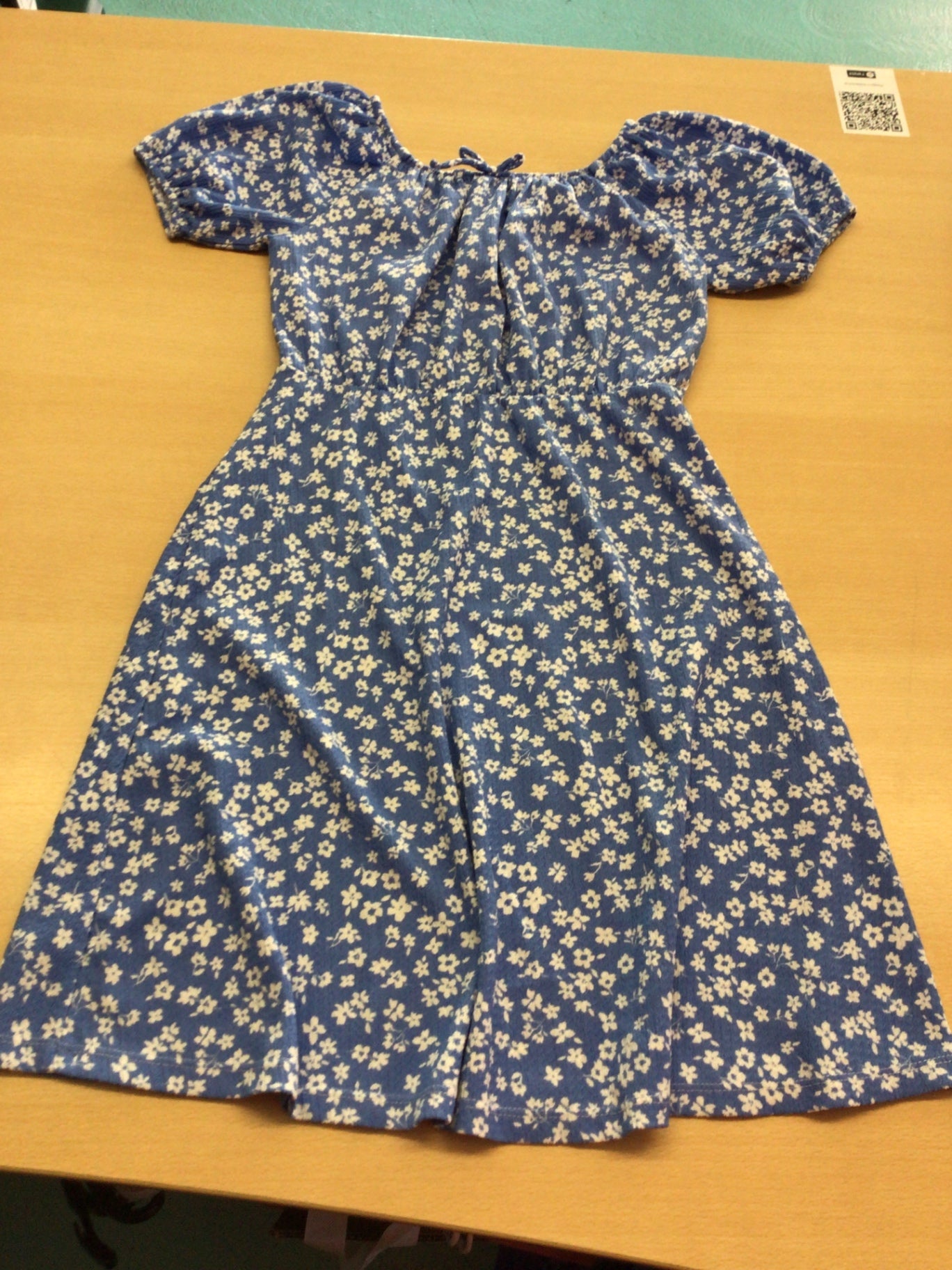  Sommer-Kinderkleid 152 Blau und Weiß