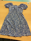  Sommer-Kinderkleid 152 Blau und Weiß