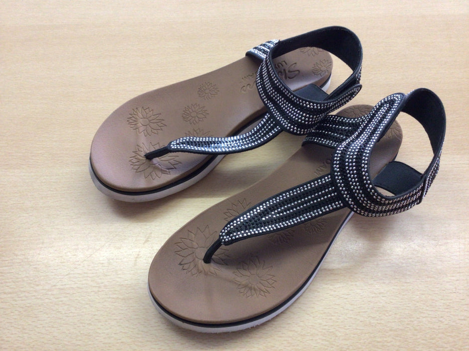 Sandalen 39 Schwarz und Silber