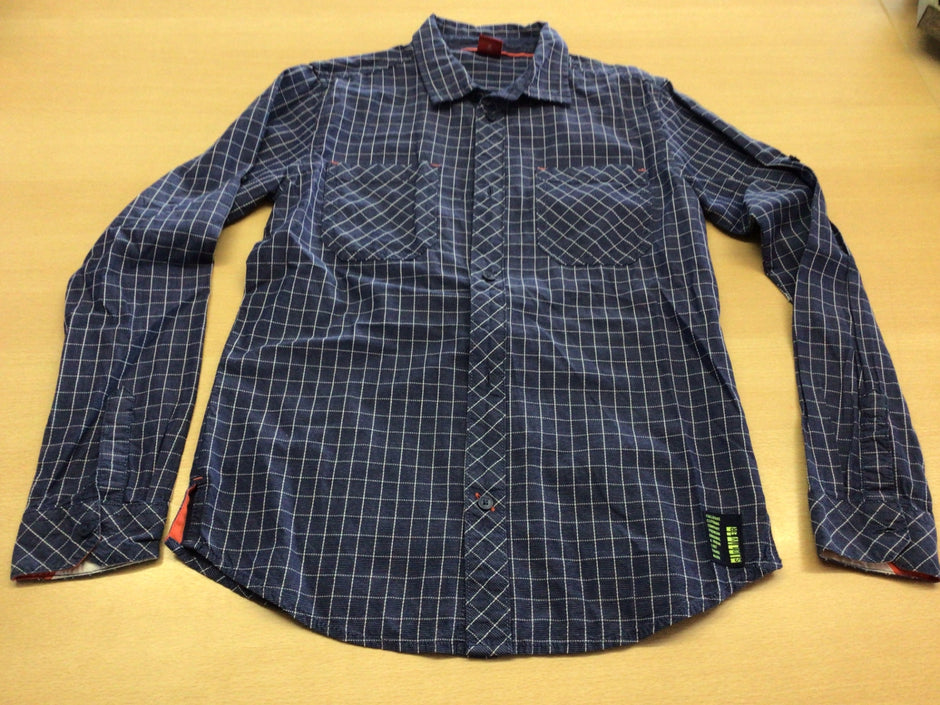 s.Oliver Hemd 152 Blau mit weißem Karo-Muster