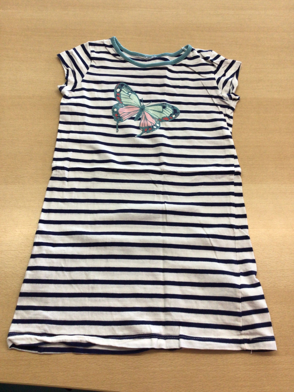 Sommerkleid 128/134 Blau-Weiß