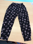 Sommerhose 140 Schwarz mit rosa Blumenmuster