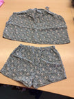 Sommer 2-Teiler 116 Grau mit dunkelblauen Muster