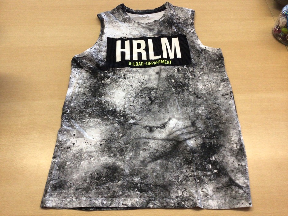  Top, Tanktop 158/164 Schwarz, Weiß, Grau, Schwarz, Hellgrün