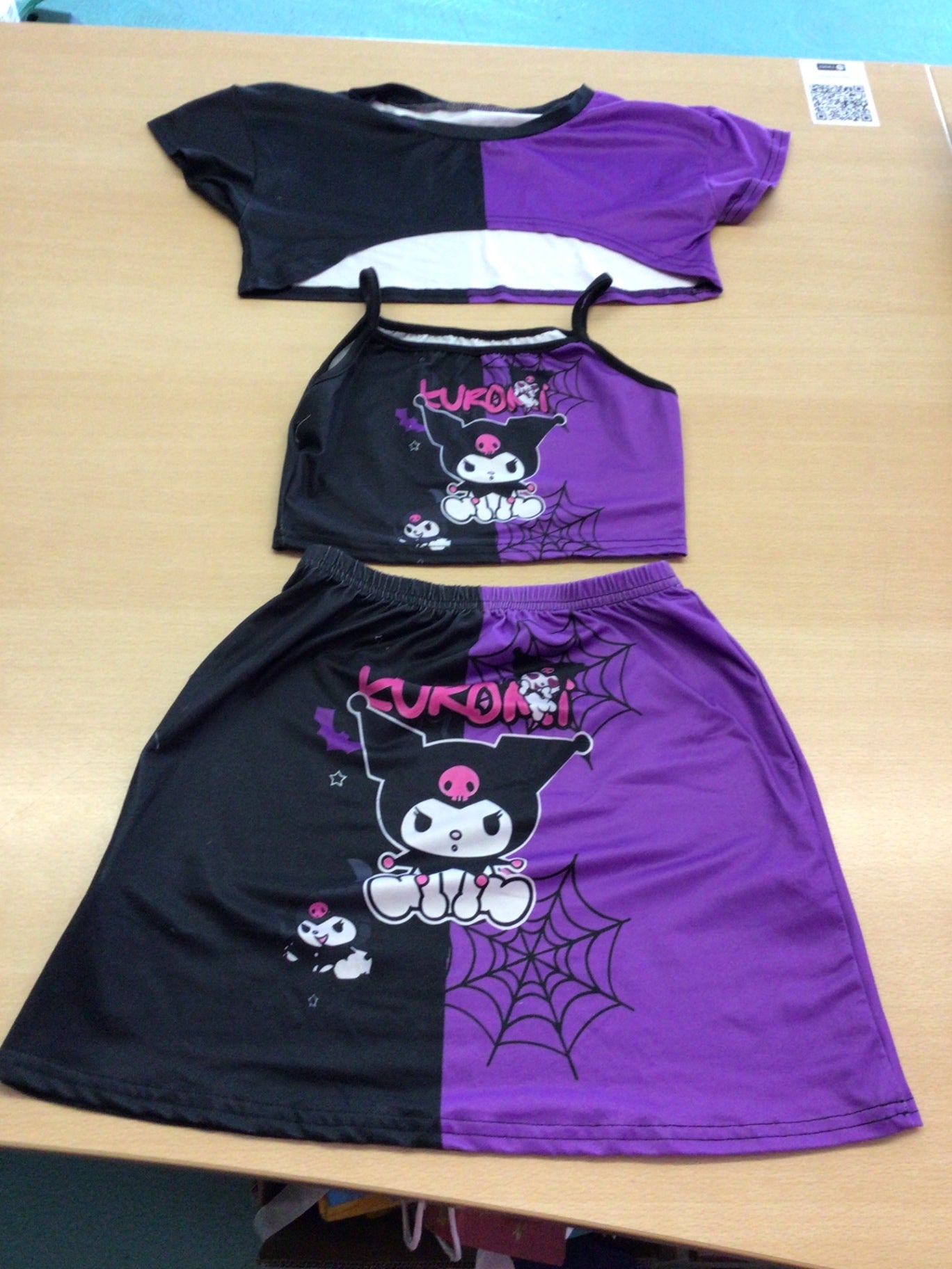 Sommer-3-Teiler 128 Schwarz, Lila, Weiß, Pink