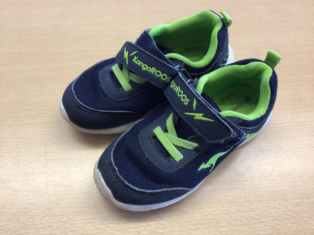 Kangaroos Sneaker 25 Dunkelblau und Neon Grün