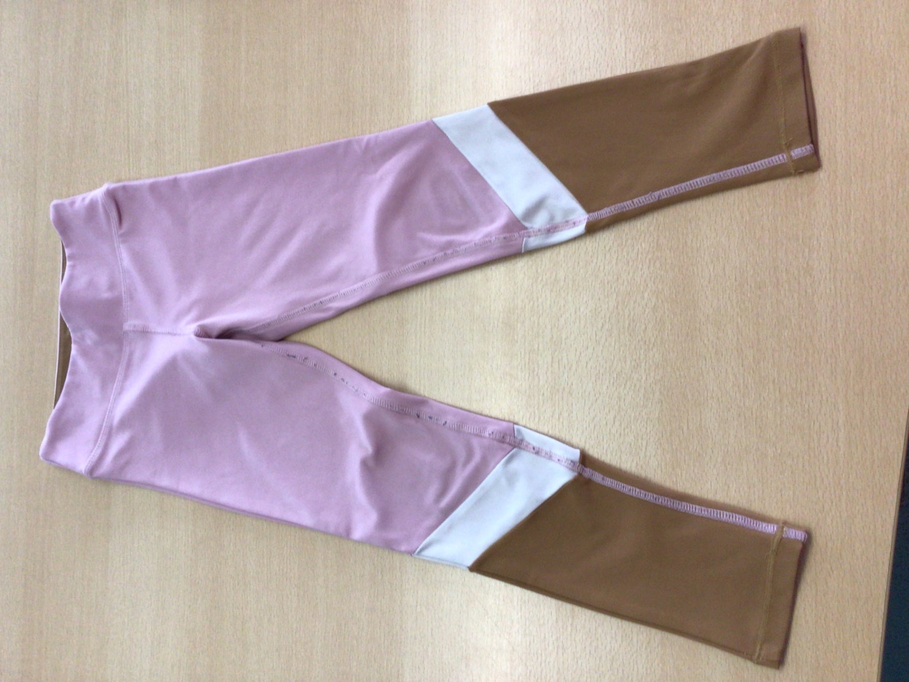  Sport-Leggings 110/116 Mehrfarbig (Hellpink, Weiß, Braun)