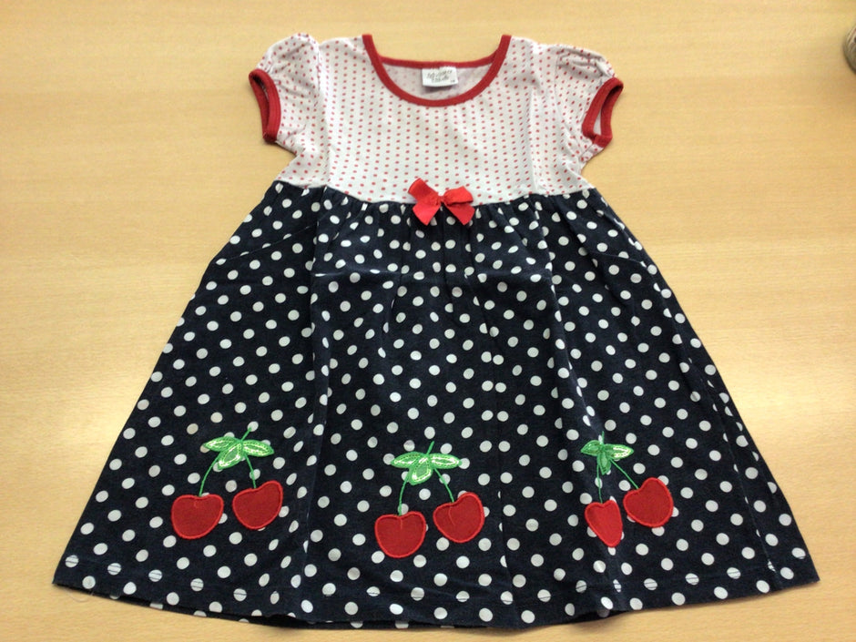 Unbekannt Kleid 116 Rot, Weiß, Dunkelblau