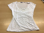  T-Shirt S Weiß mit hellen Streifen