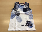 Ärmelloses Shirt 134/140 Weiß und Dunkelblau