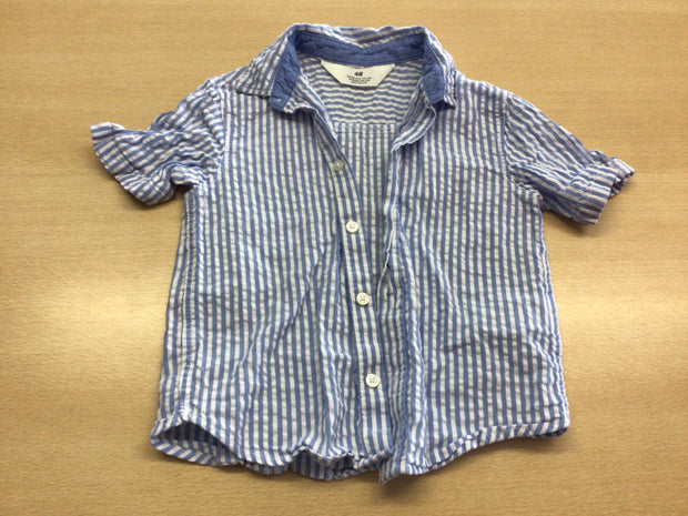 H&M Hemd 98 Blau-Weiß gestreift