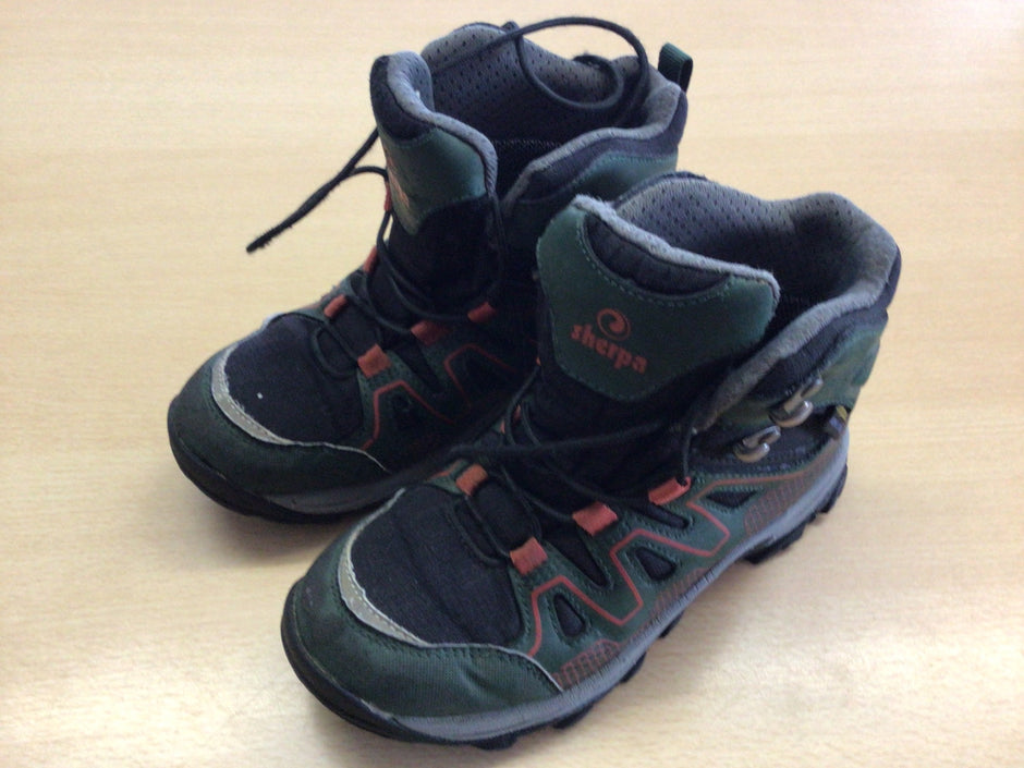 Sherpa Wanderschuhe 33 Grün, Schwarz, Rot
