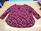 Bluse 42 Rot mit Blumenmuster