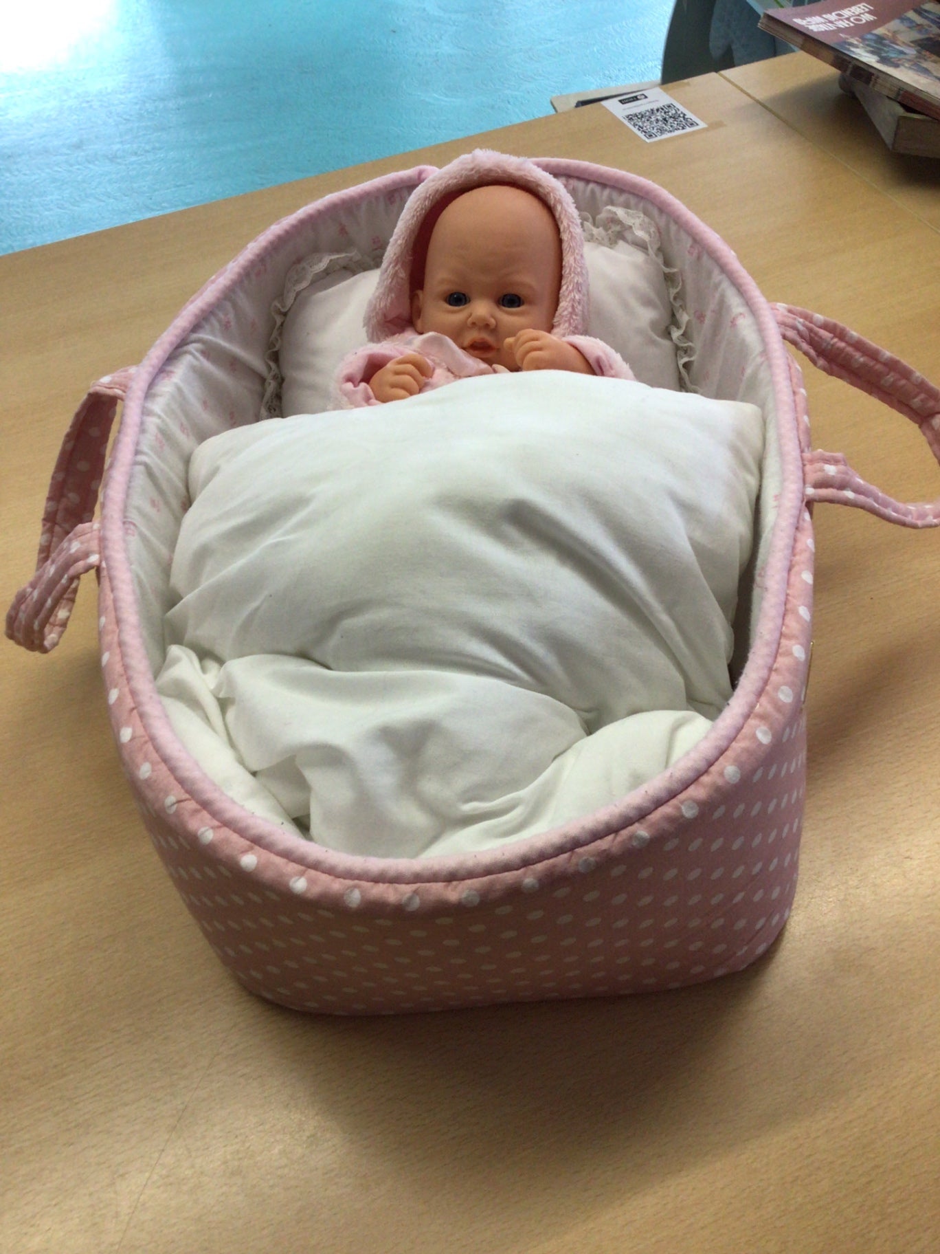 Puppenset Rosa mit weißen Punkten