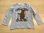 Langarmshirt 128 Grau mit schwarzen Streifen