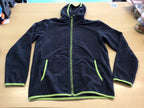 Fleecejacke 164 Dunkelblau mit Neongrünen Akzenten