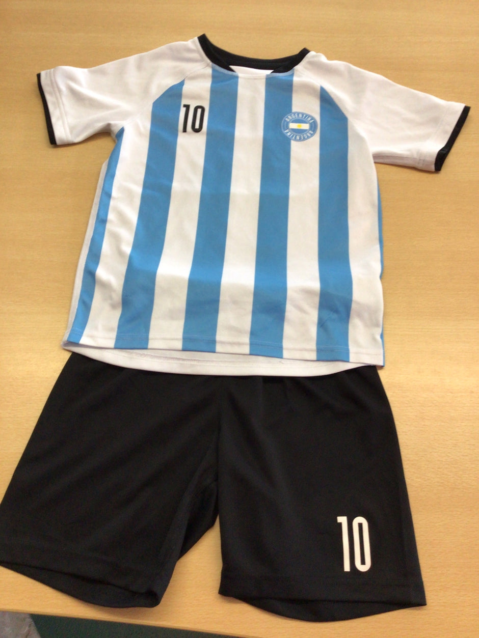  Sport-Trikot 122/128 Blau, Weiß, Schwarz