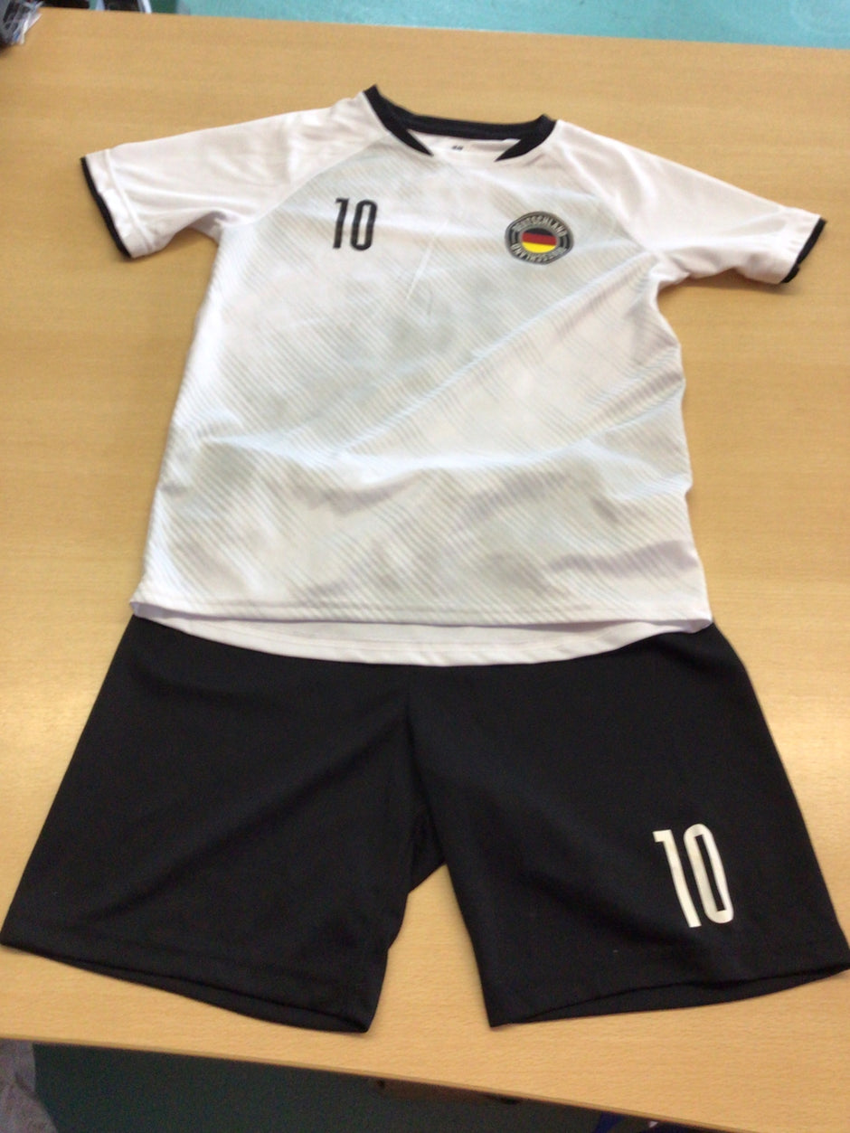  Sport-Trikot 134/140 Weiß, Schwarz, Rot, Gelb
