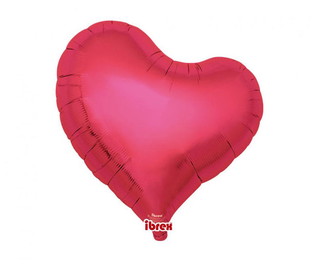 Folienballon Herz asymetrisch Love ca. 35 cm – Metallic Rot