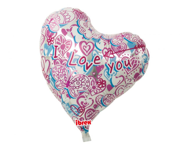 Premium Folienballon "I Love You" – Herzen &amp; Schmetterlinge – 36 cm