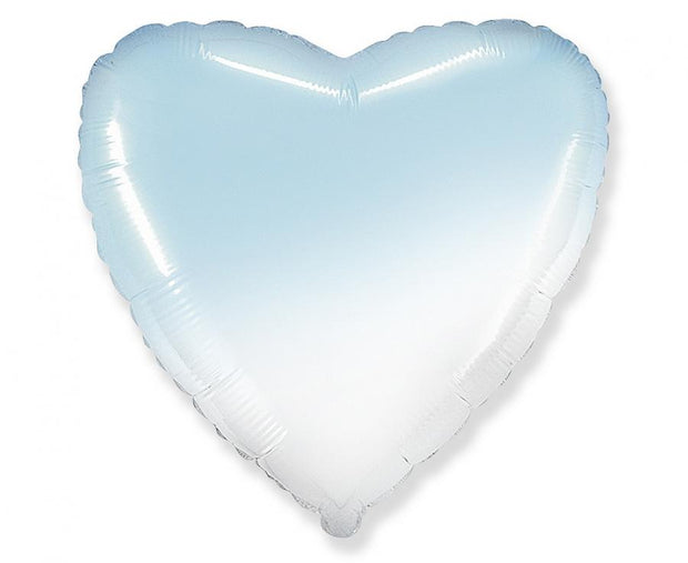 Folienballon Herz LOVE ca. 45cm  – weiss-blau Farbverlauf