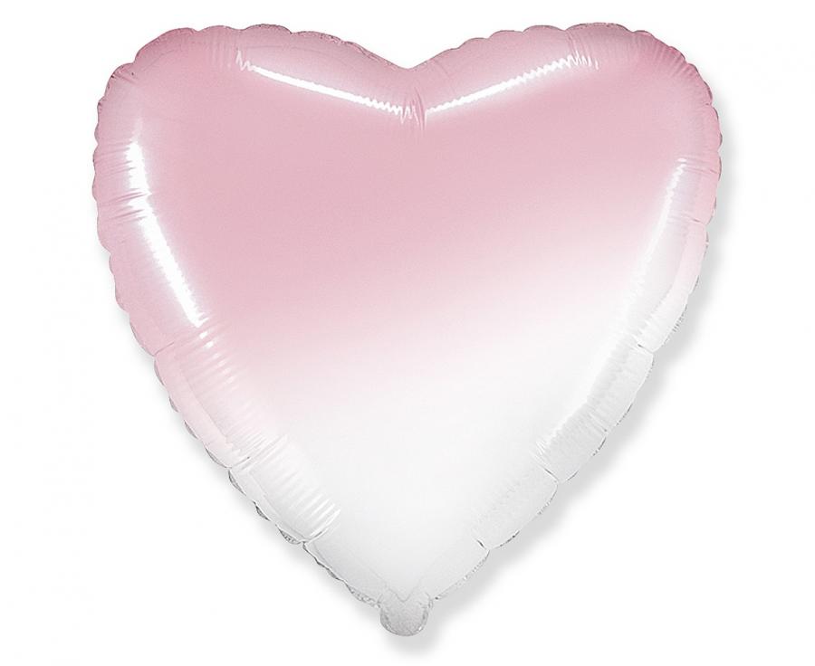 Folienballon Herz LOVE ca. 45cm  – weiss-pink Farbverlauf