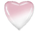 Folienballon Herz LOVE ca. 45cm  – weiss-pink Farbverlauf